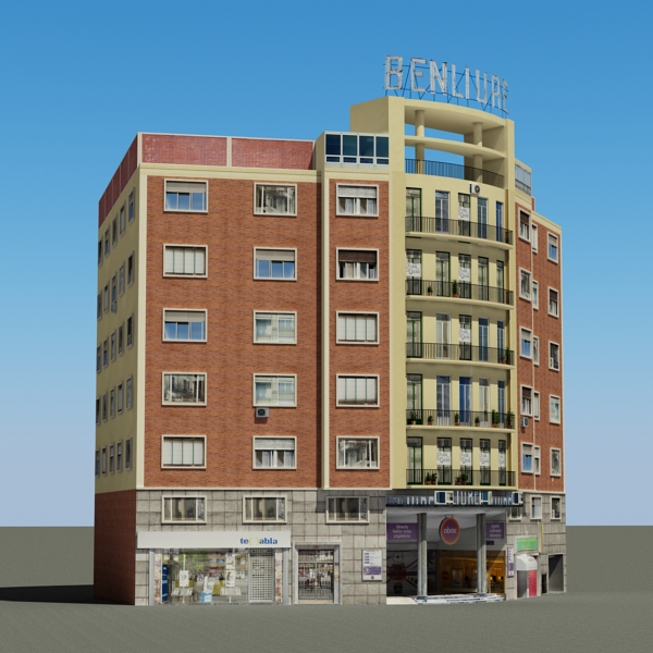 Building Collection 77-80 Low-poly 3D model_49
