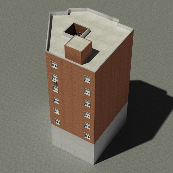 Building Collection 77-80 Low-poly 3D model_6
