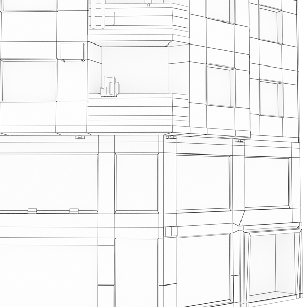 Building Collection 77-80 Low-poly 3D model_17