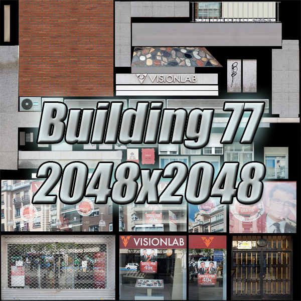 Building Collection 77-80 Low-poly 3D model_14