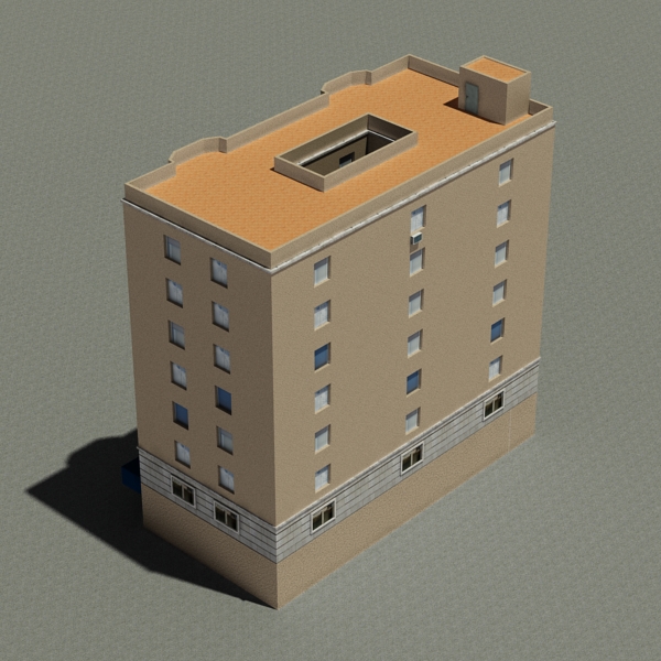 Building Collection 77-80 Low-poly 3D model_35