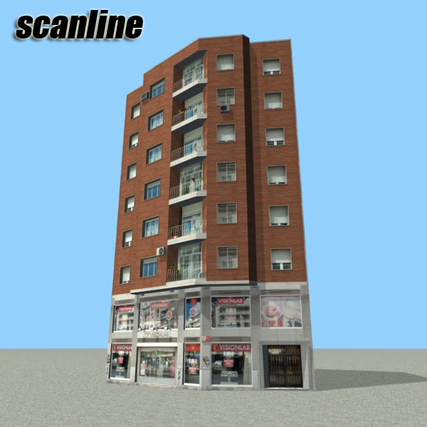 Building Collection 77-80 Low-poly 3D model_12