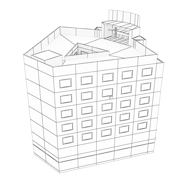 Building Collection 77-80 Low-poly 3D model_63