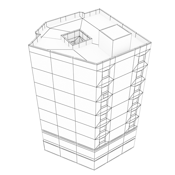 Building Collection 77-80 Low-poly 3D model_16