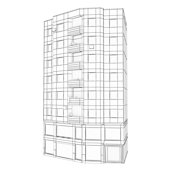 Building Collection 77-80 Low-poly 3D model_15