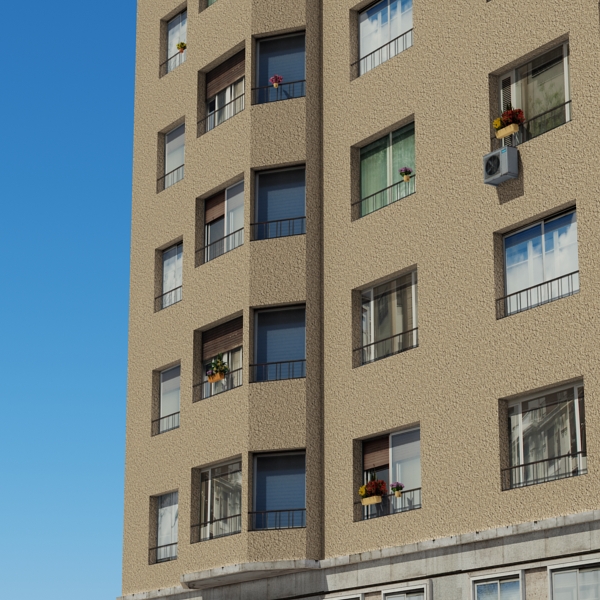 Building Collection 77-80 Low-poly 3D model_39