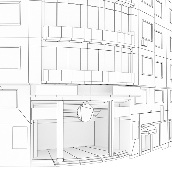 Building Collection 77-80 Low-poly 3D model_64