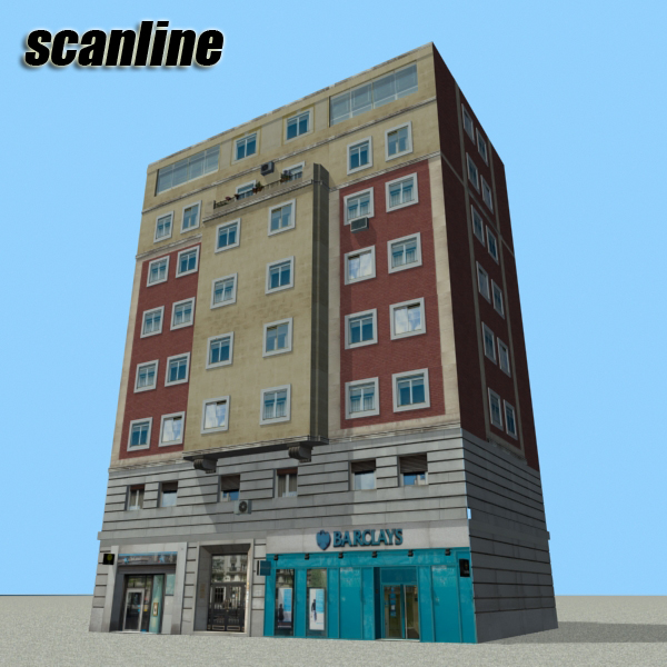 Building Collection 77-80 Low-poly 3D model_30