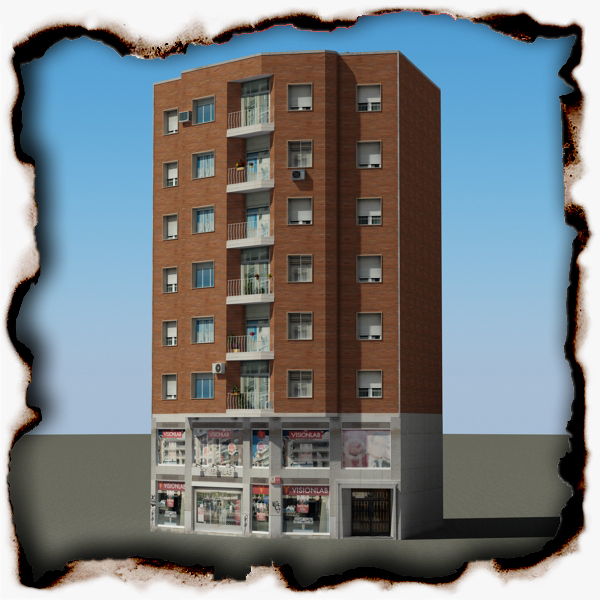 Building Collection 77-80 Low-poly 3D model_4