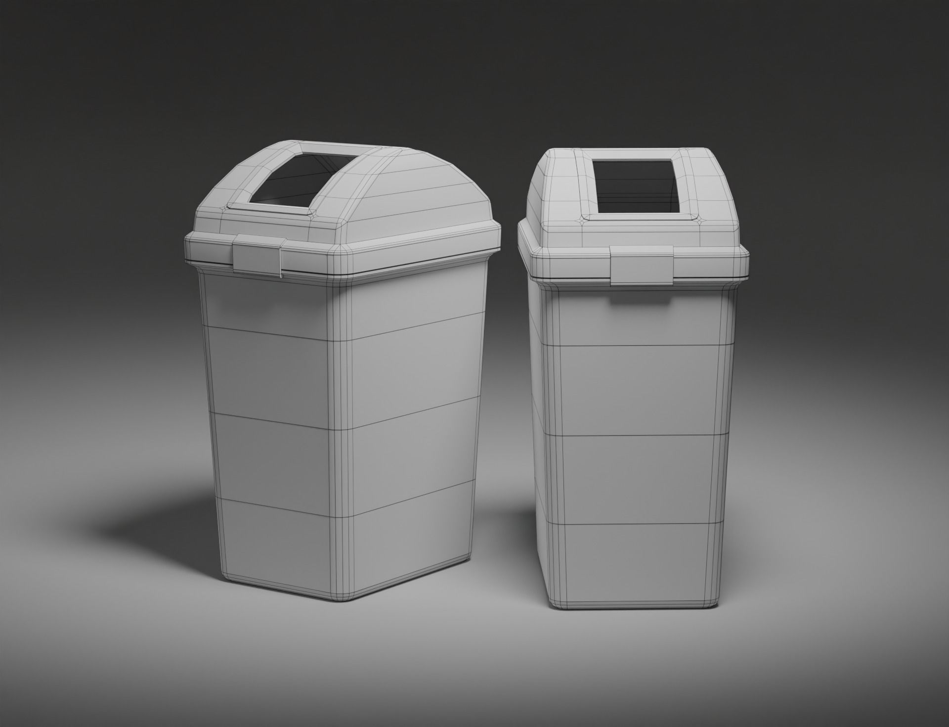 Low-Poly 2Color Dust Box Low-poly 3D model_1