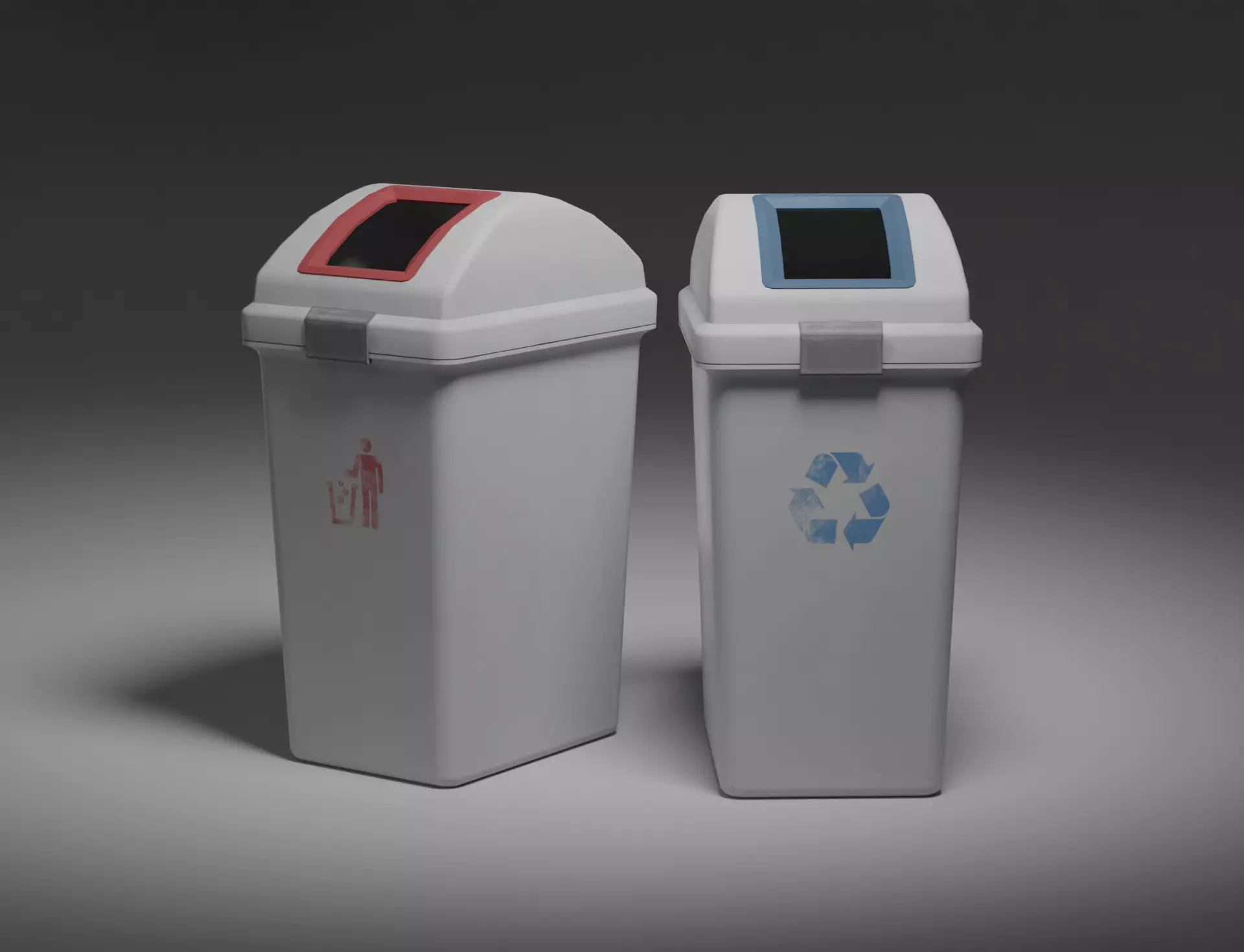 Low-Poly 2Color Dust Box Low-poly 3D model_0