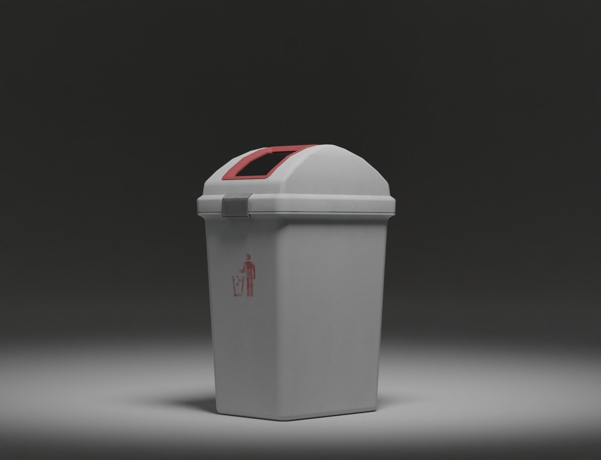 Low-Poly 2Color Dust Box Low-poly 3D model_3