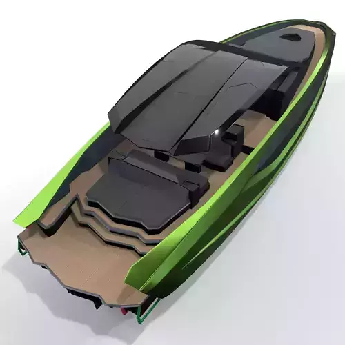 Tecnomar 63 motor yacht speedboat GREEN