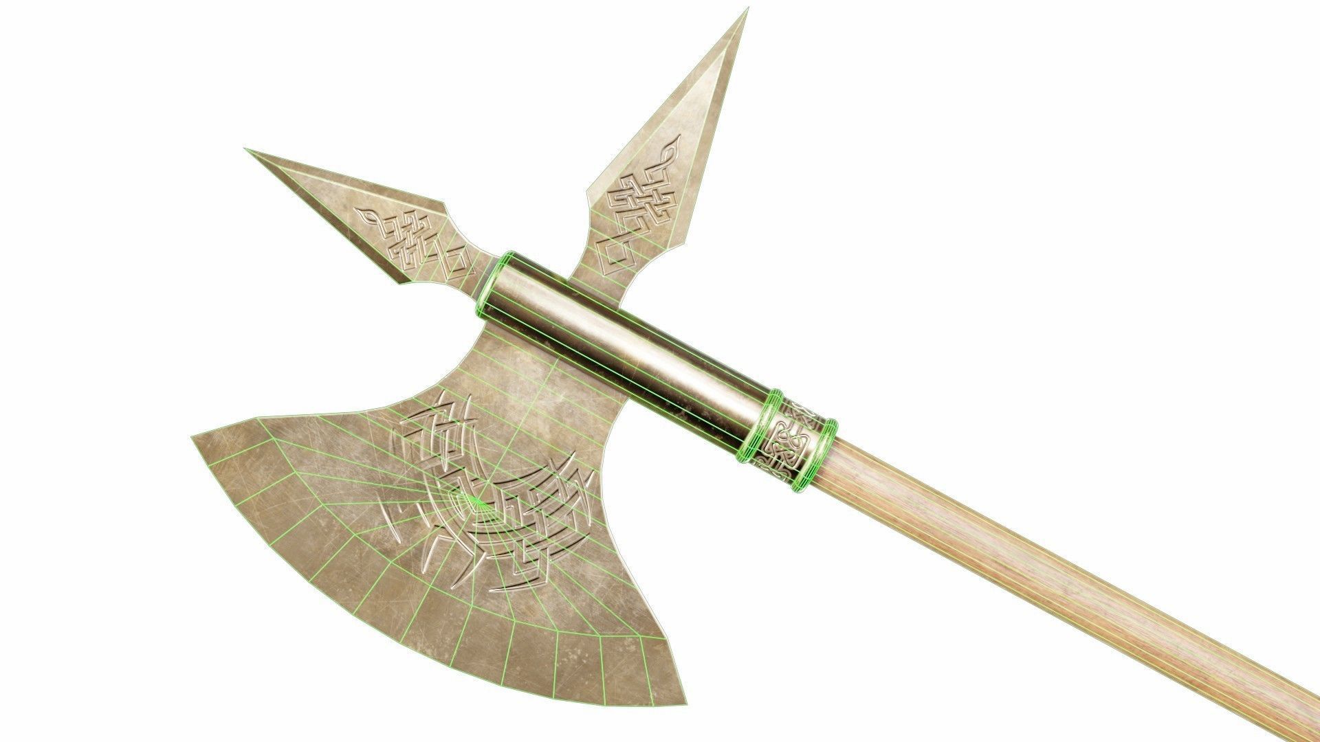 Halberd 03 Low-poly 3D model_6