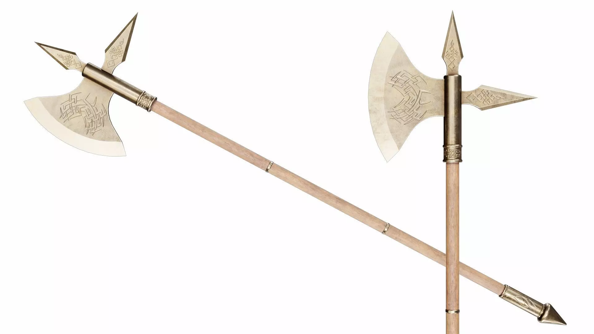 Halberd 03 Low-poly 3D model_0