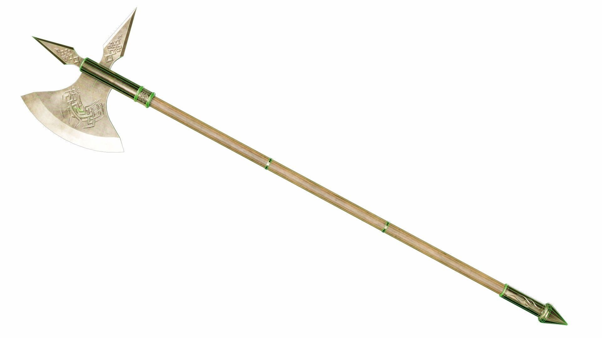 Halberd 03 Low-poly 3D model_5