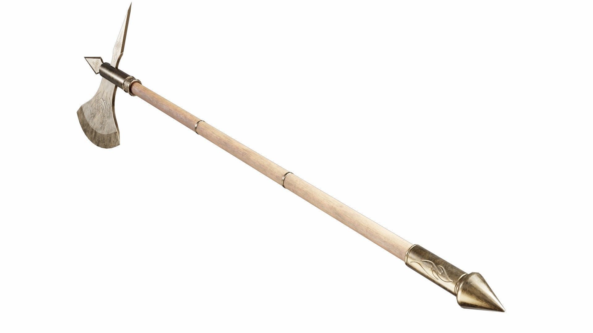 Halberd 03 Low-poly 3D model_4