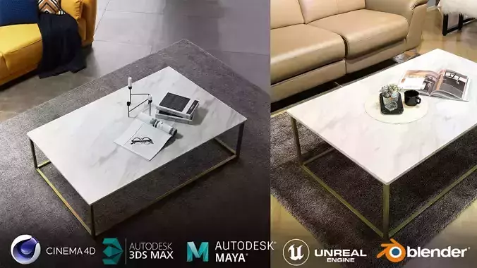 Amelie marble marble gold sofa table