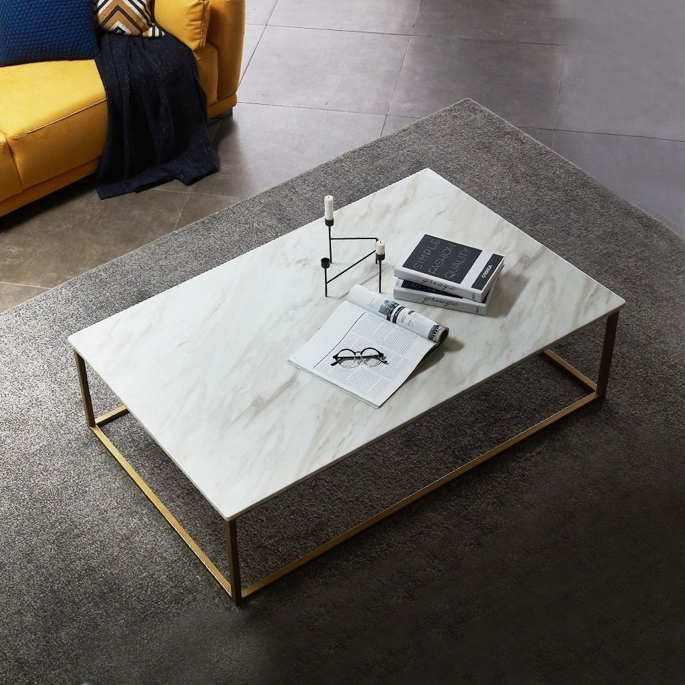 Amelie marble marble gold sofa table 3D model_1