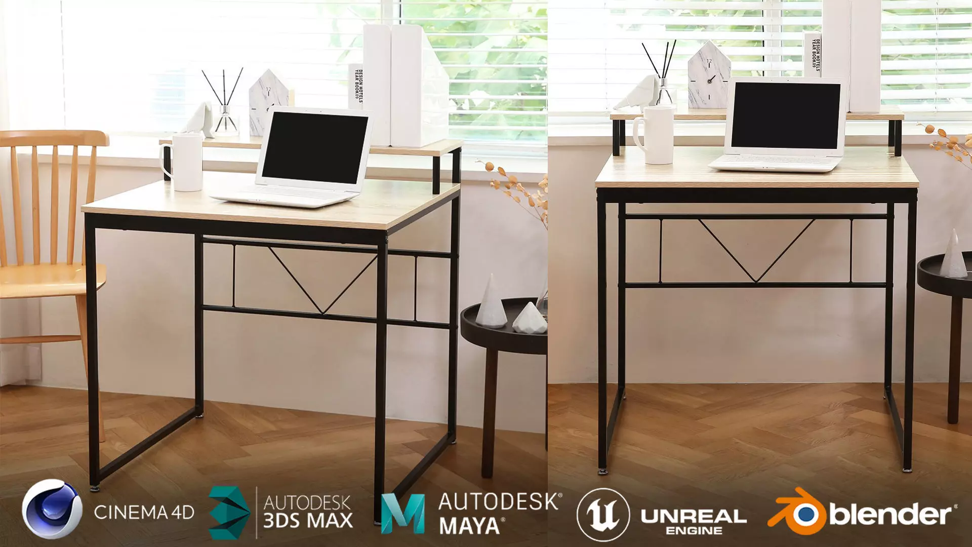 Multi 2 Tier Standing Desk 3D model_0