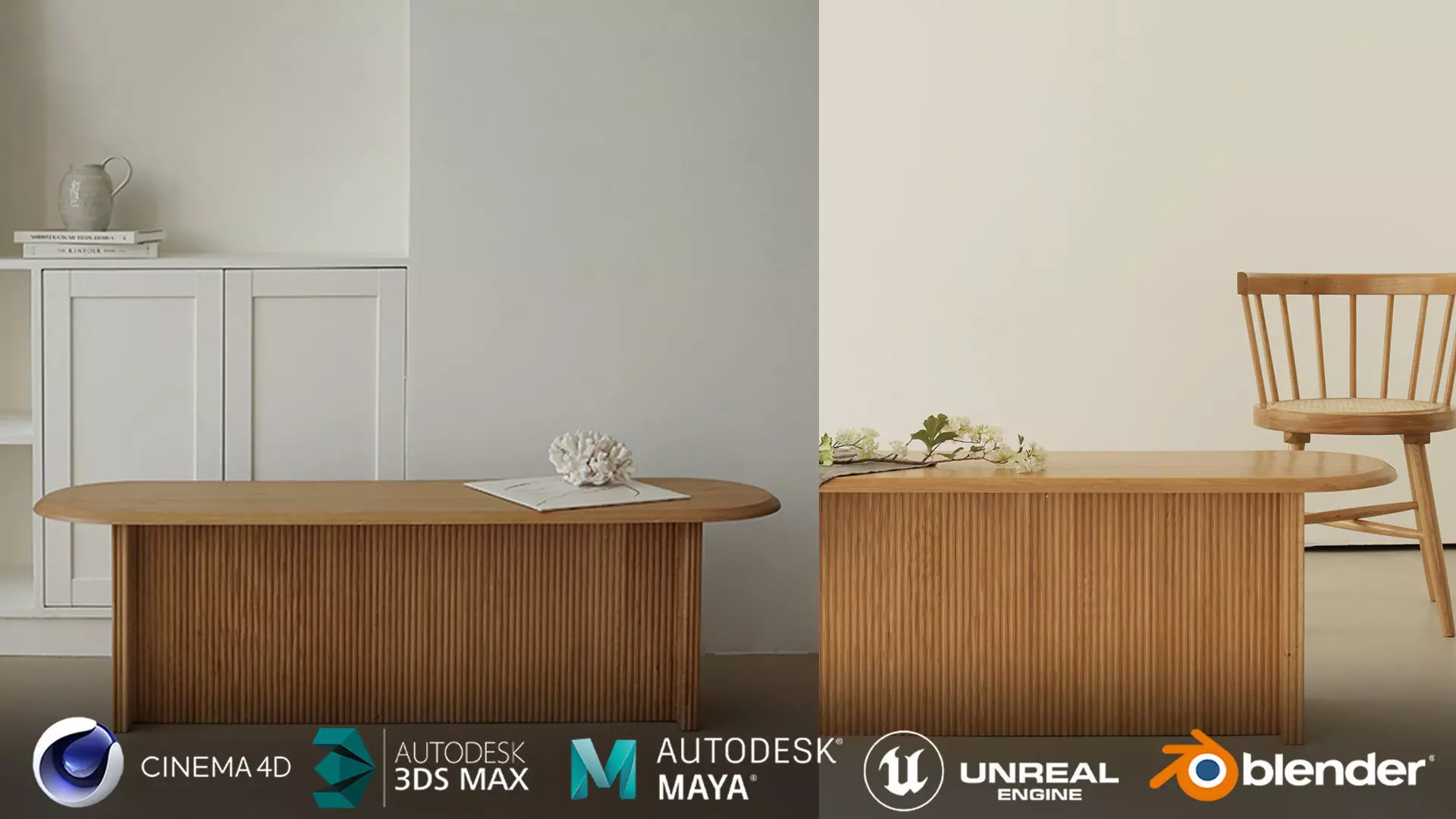 Milk Bench Chair 3D model_0