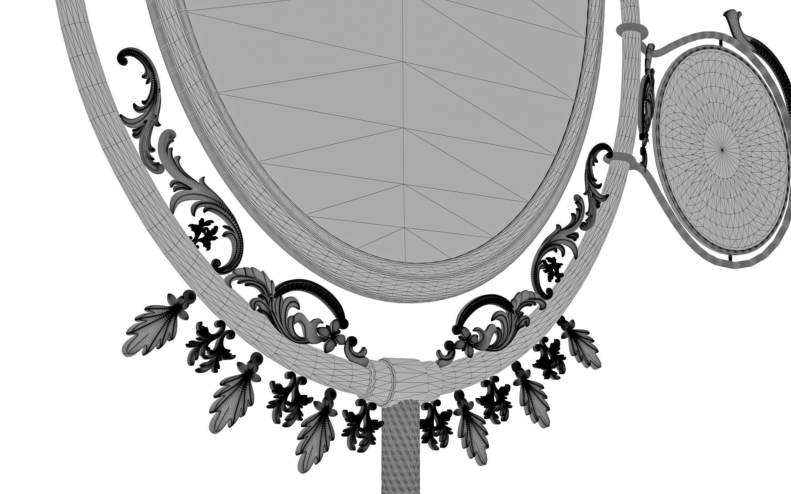 Antique Mirror 3D model_16
