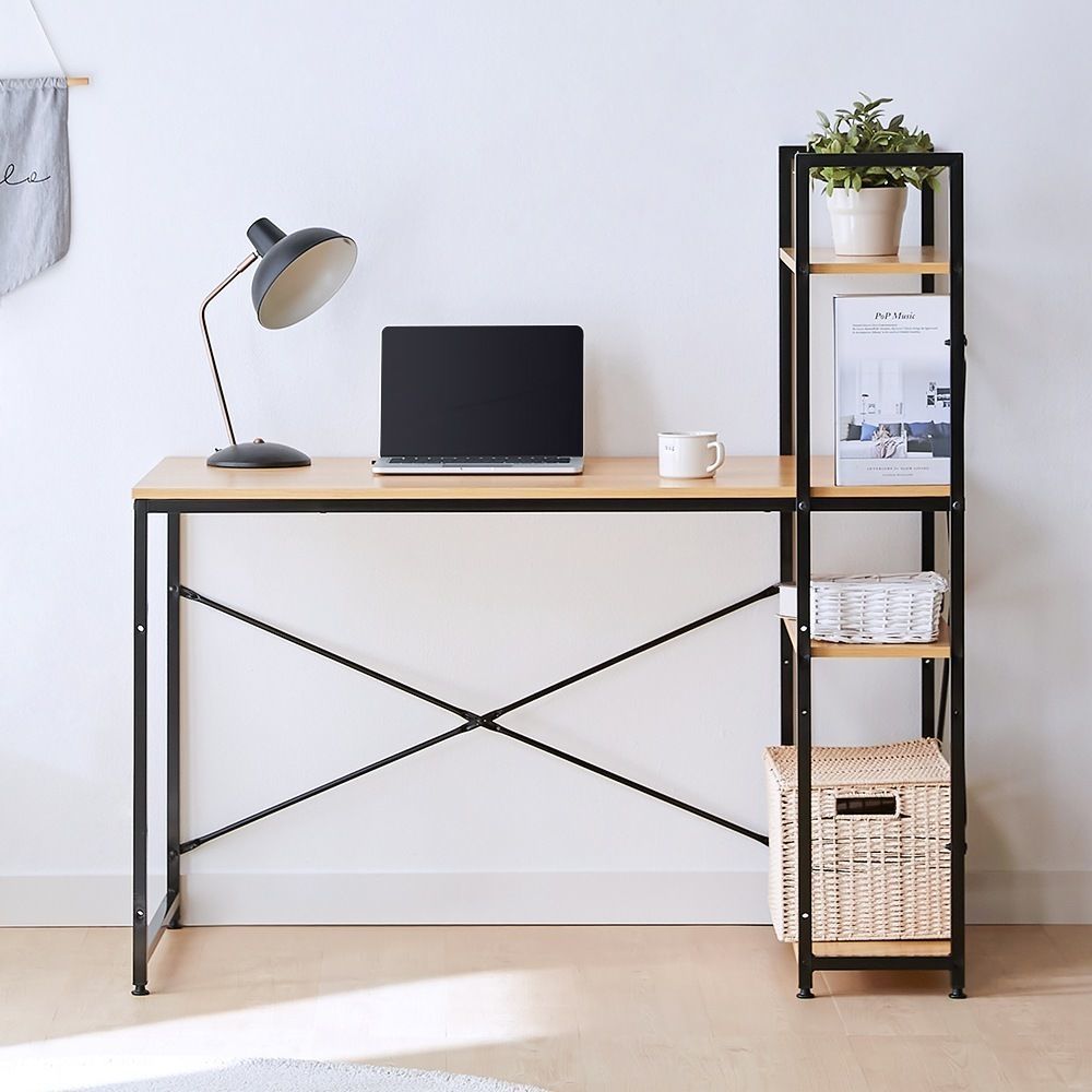 Simple H-shaped desk 3D model_1