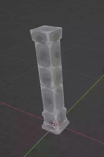 Stylized low poly hand painted pillar