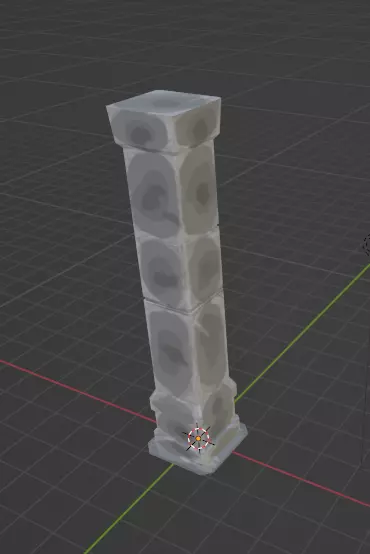 Stylized low poly hand painted pillar Free 3D model_0