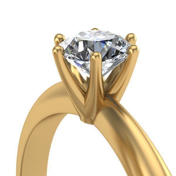 Engagement Ring 4 gems sizes 3D print model_2