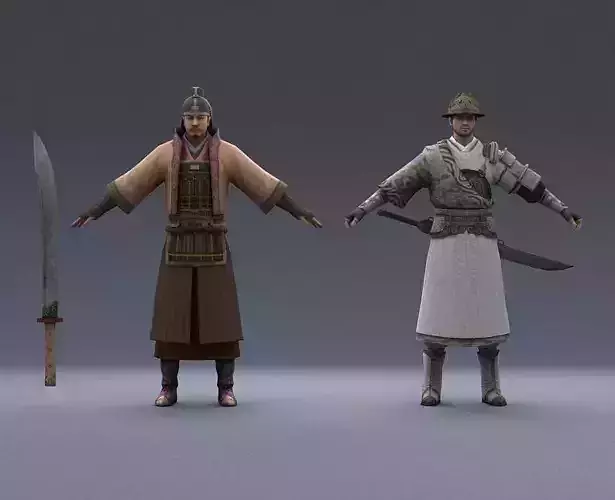 Ancient Asians people soldier