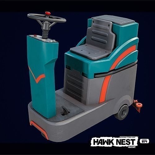 Floor Scrubber Washing Machine Low-poly 3D model