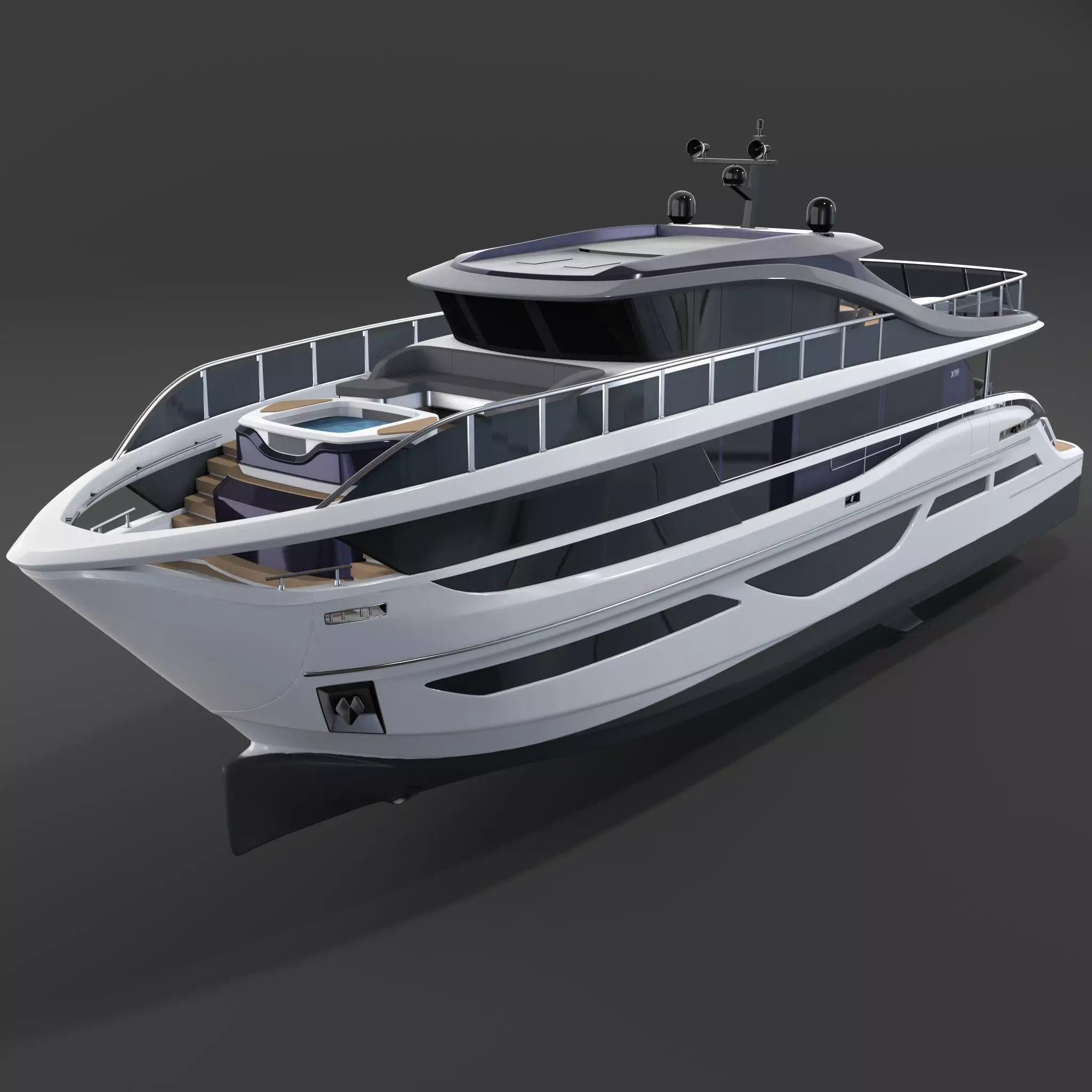 P X95 Luxury Motor Yacht - X Class 3D model_0