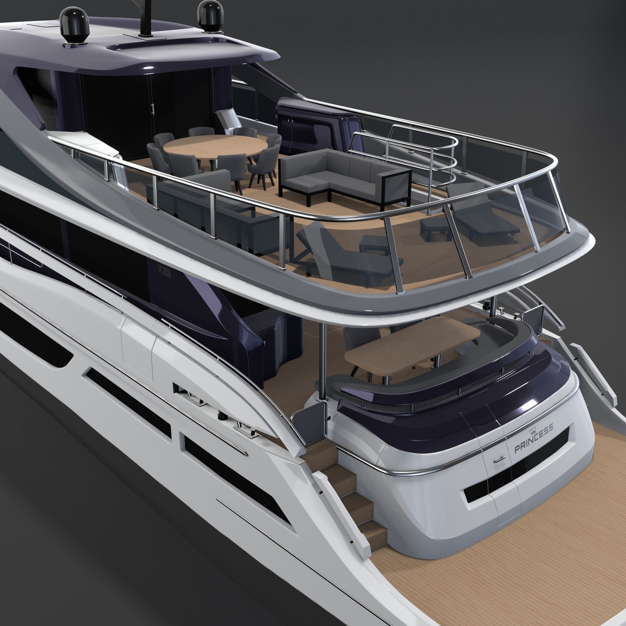 P X95 Luxury Motor Yacht - X Class 3D model_4