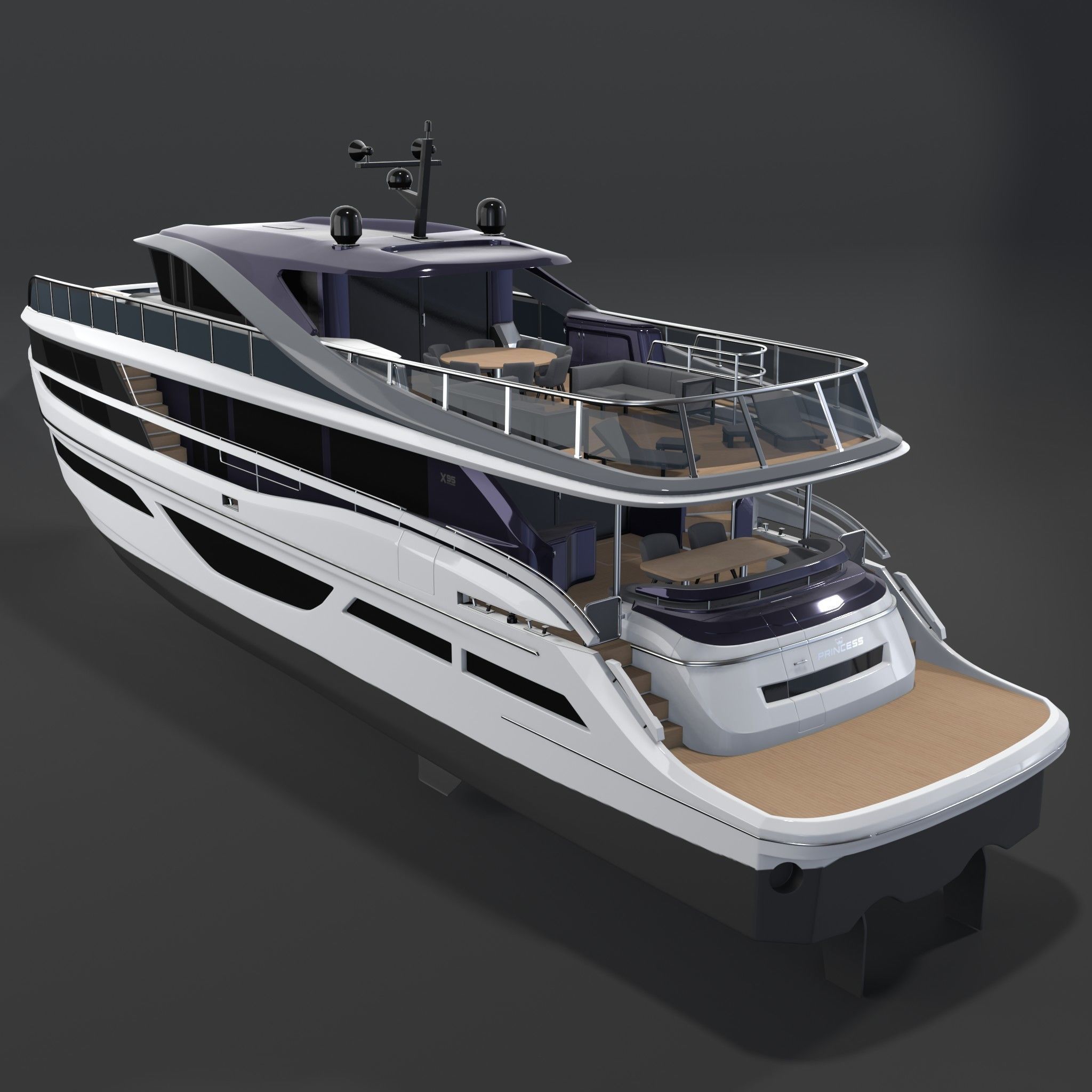 P X95 Luxury Motor Yacht - X Class 3D model_2