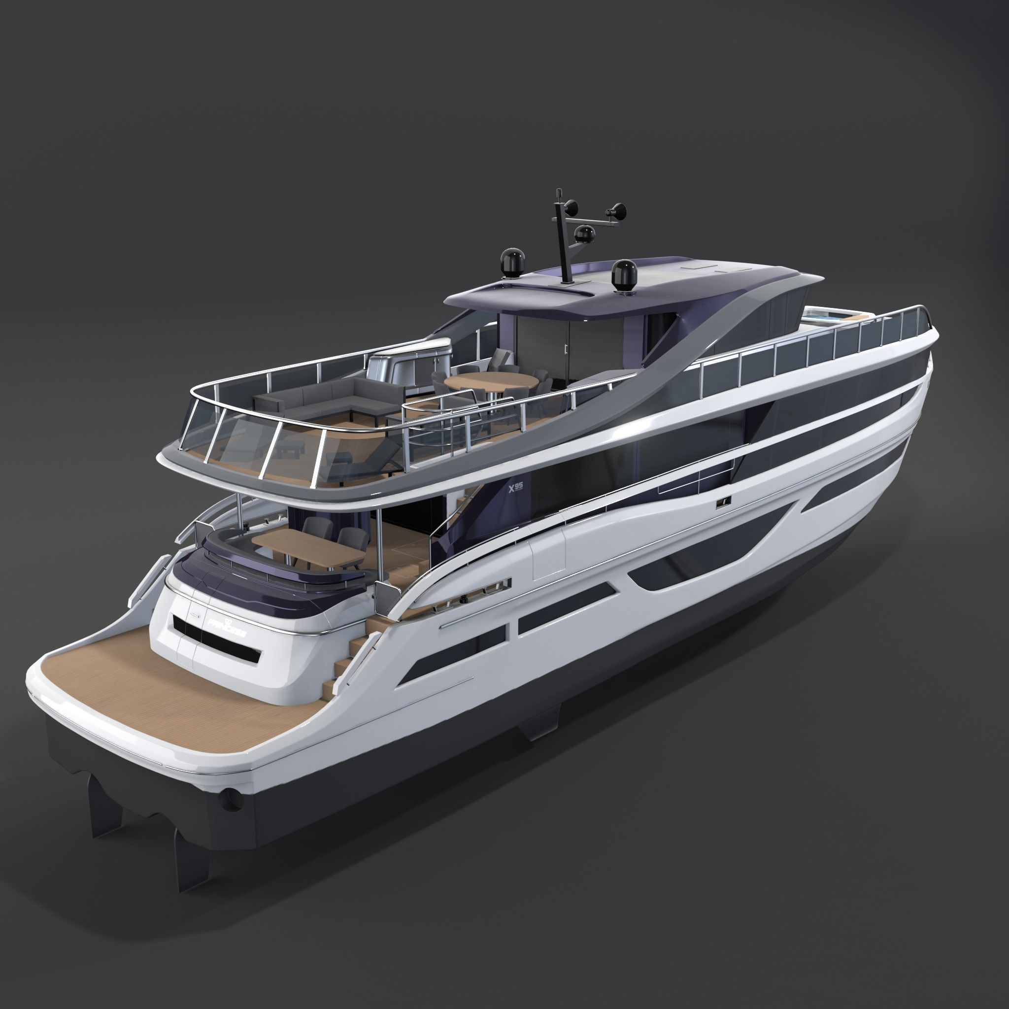 P X95 Luxury Motor Yacht - X Class 3D model_1