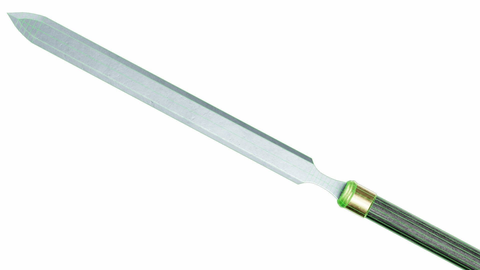 Longspear 02 Low-poly 3D model_6