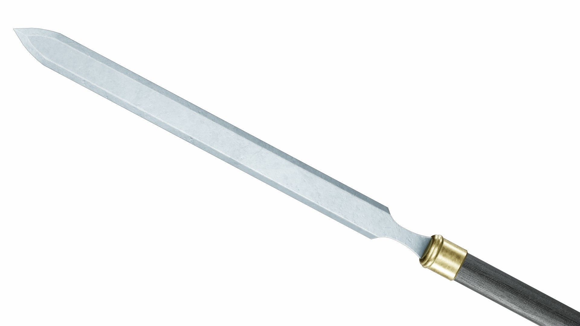 Longspear 02 Low-poly 3D model_2