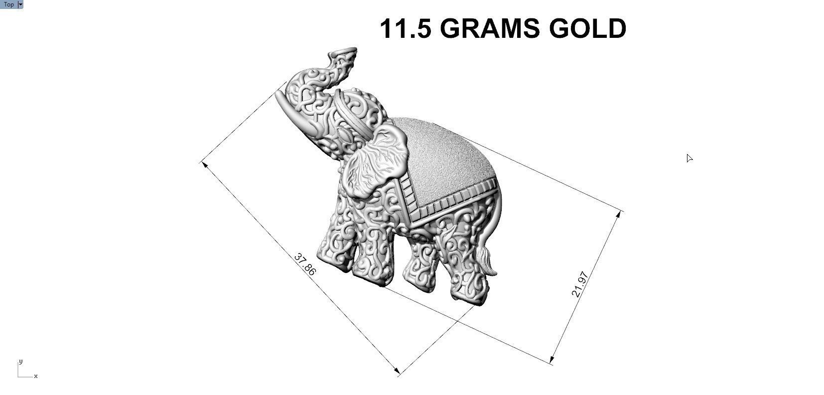 ELEPHANT PENDENT 3D print model_10