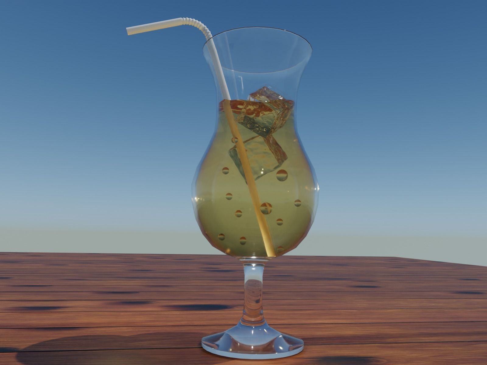 Glass Model with Drink 3D model_1