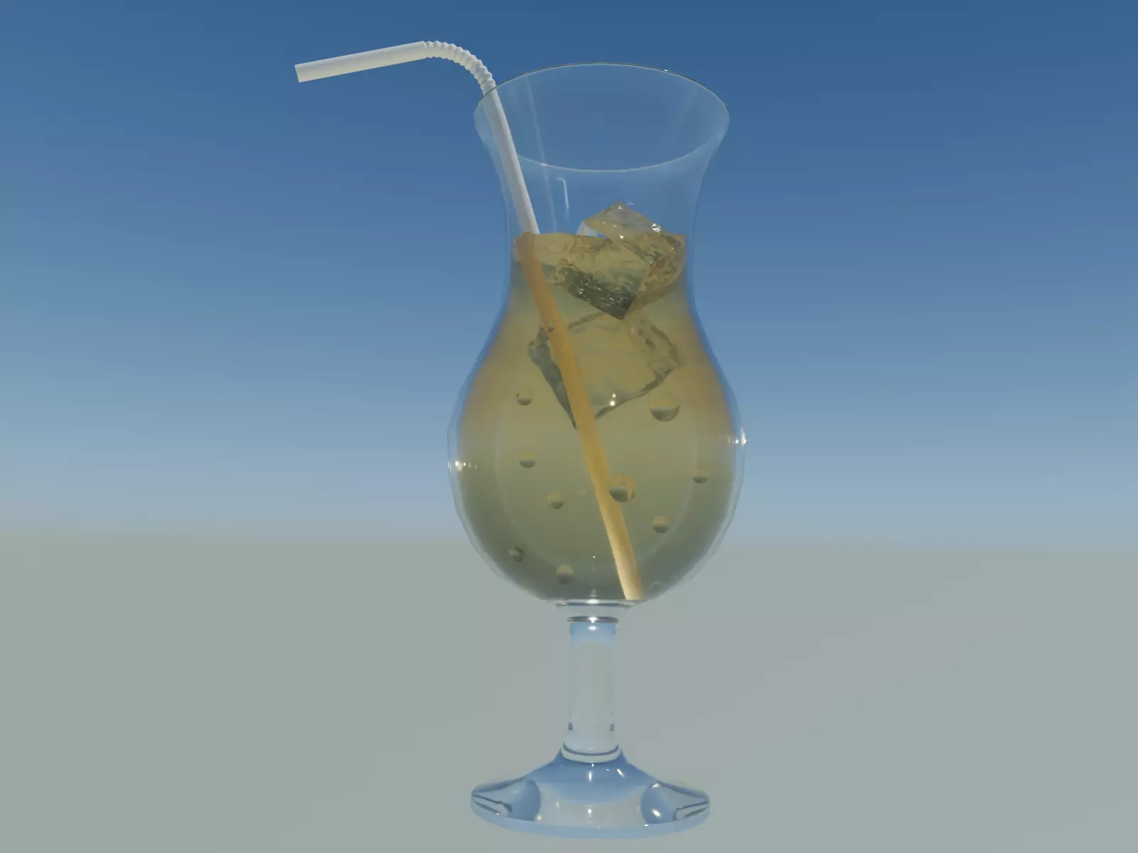 Glass Model with Drink 3D model_0