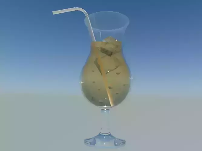 Glass Model with Drink