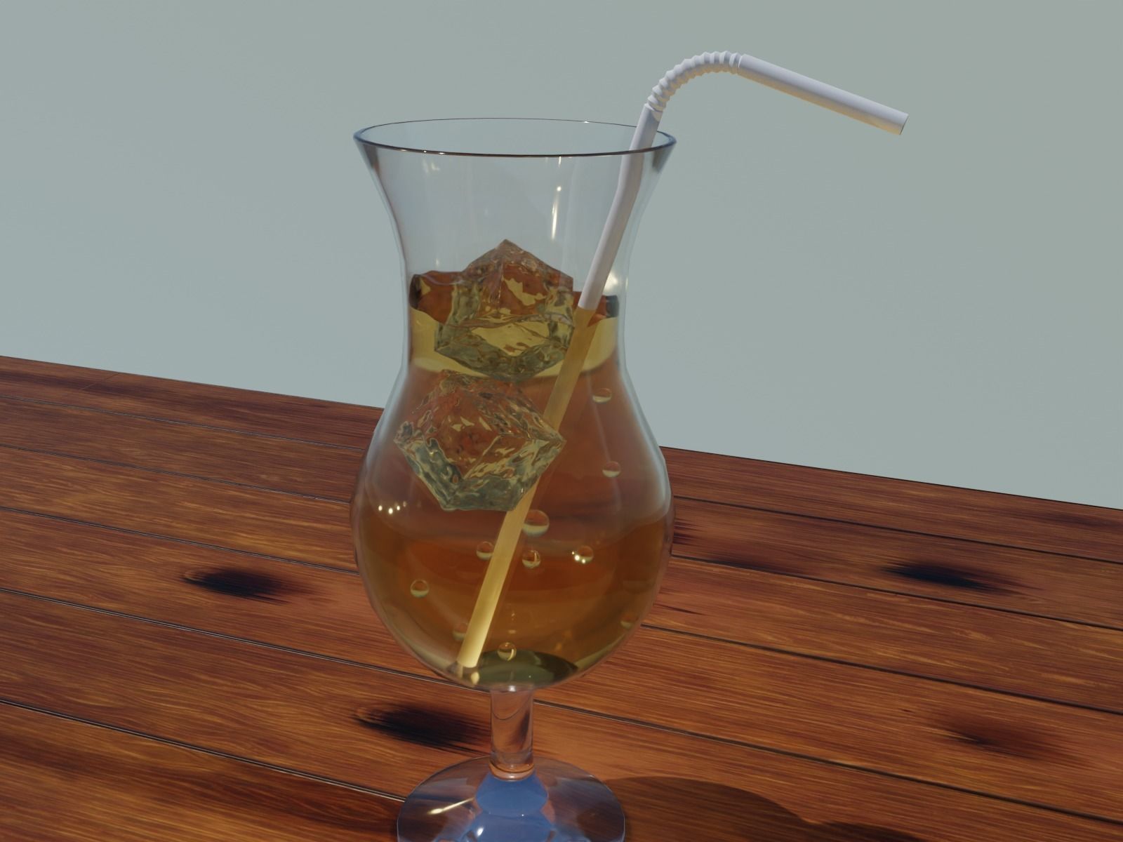 Glass Model with Drink 3D model_3