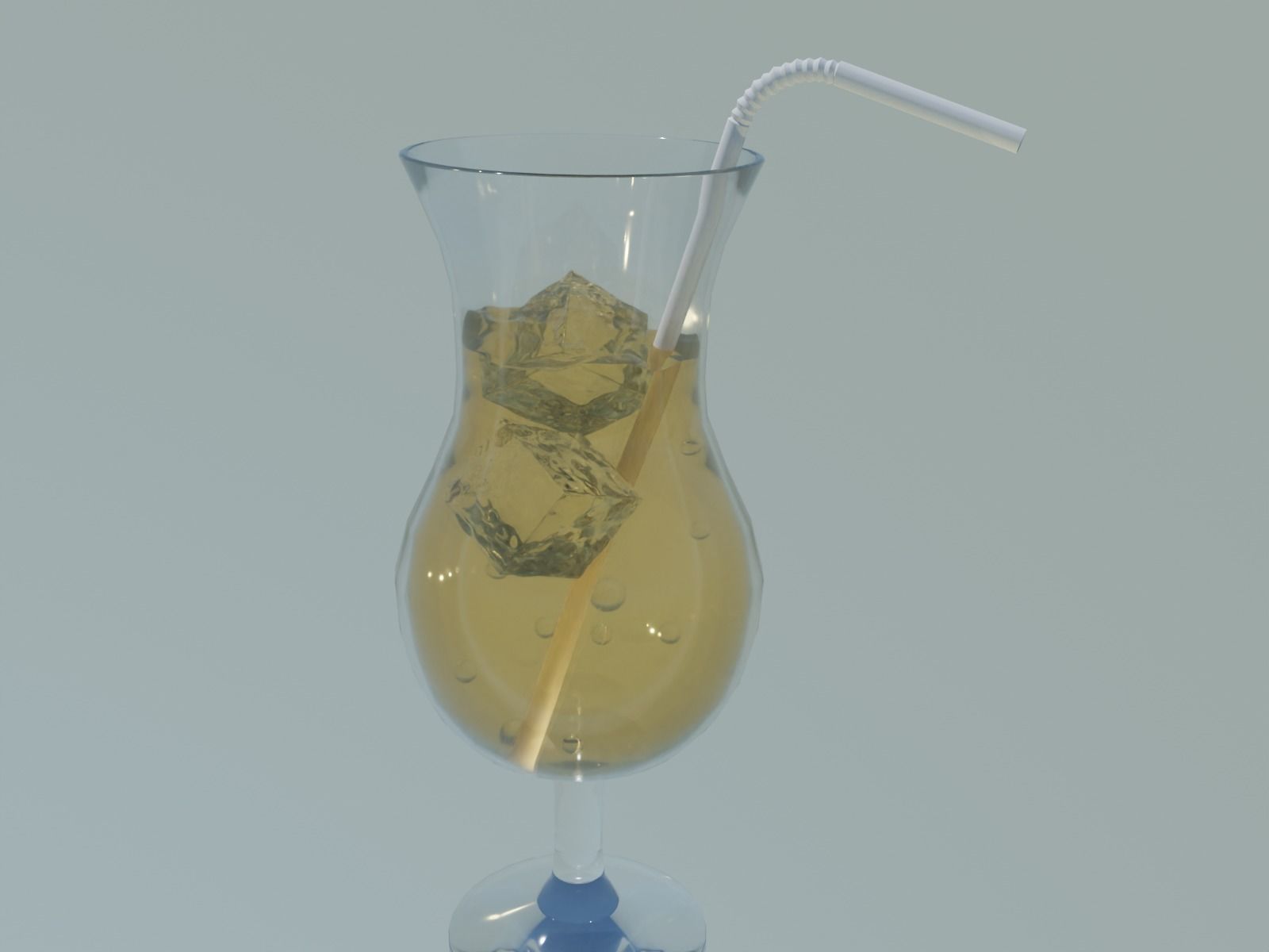 Glass Model with Drink 3D model_2