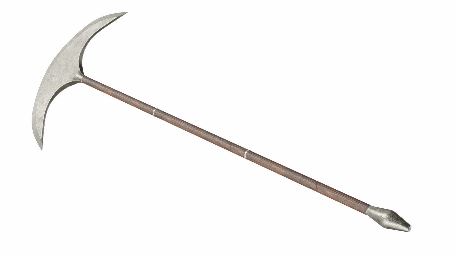 Sharp axe spear Low-poly 3D model_4