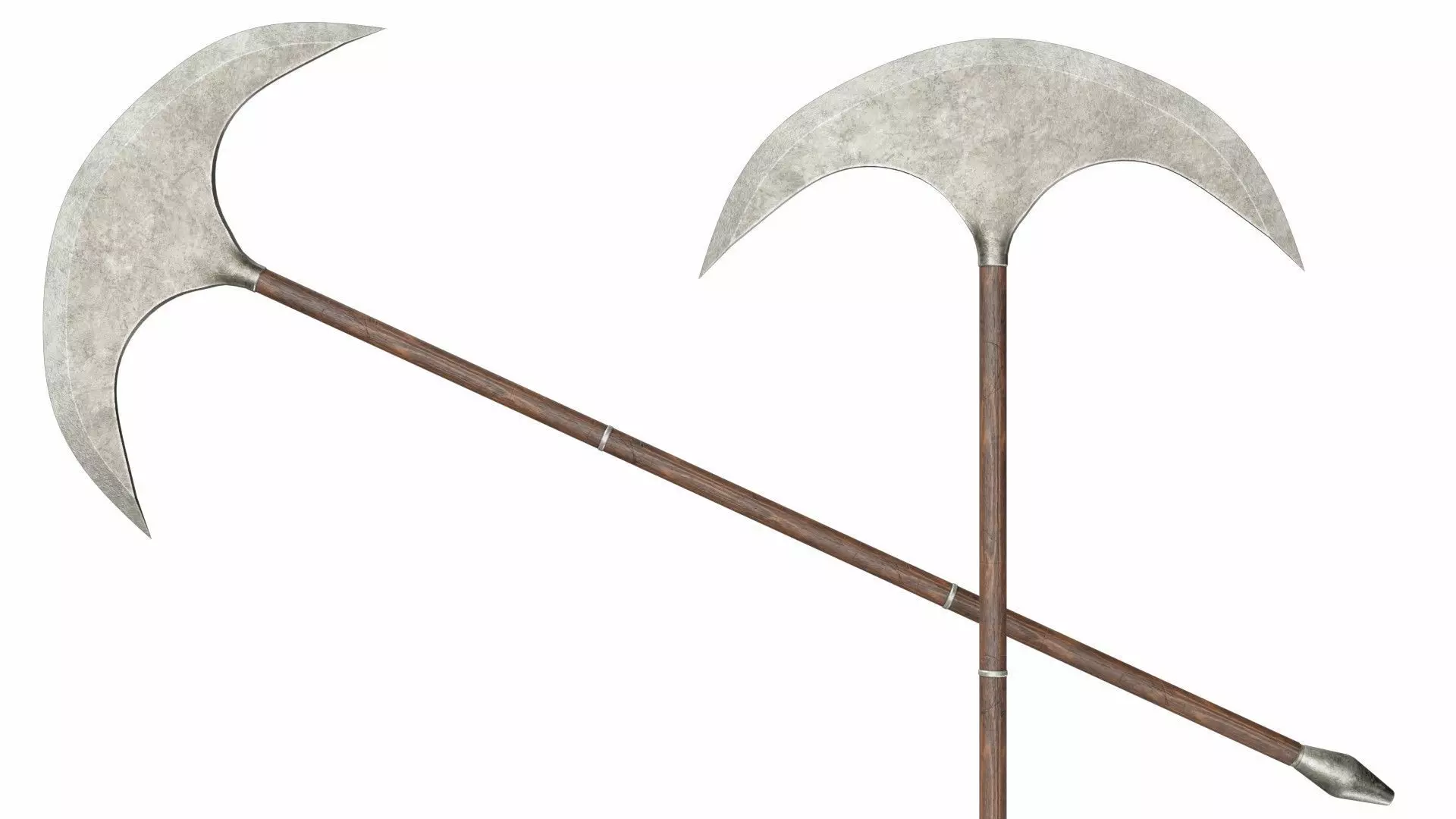 Sharp axe spear Low-poly 3D model_0