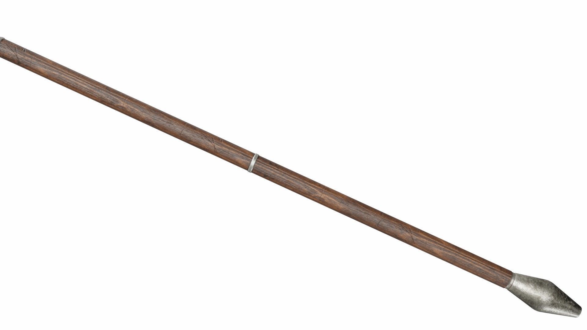 Sharp axe spear Low-poly 3D model_3