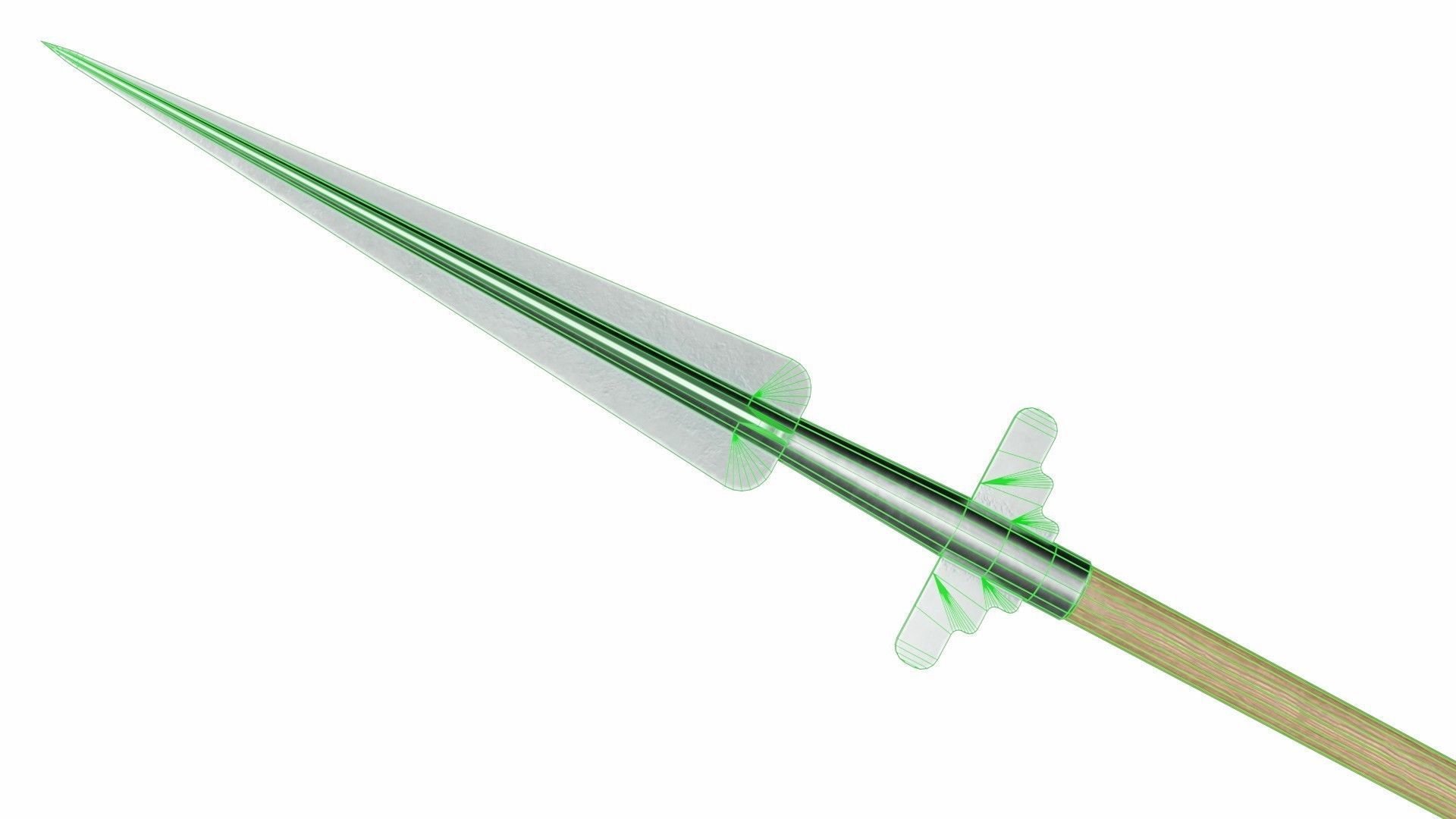Short spear Low-poly 3D model_6