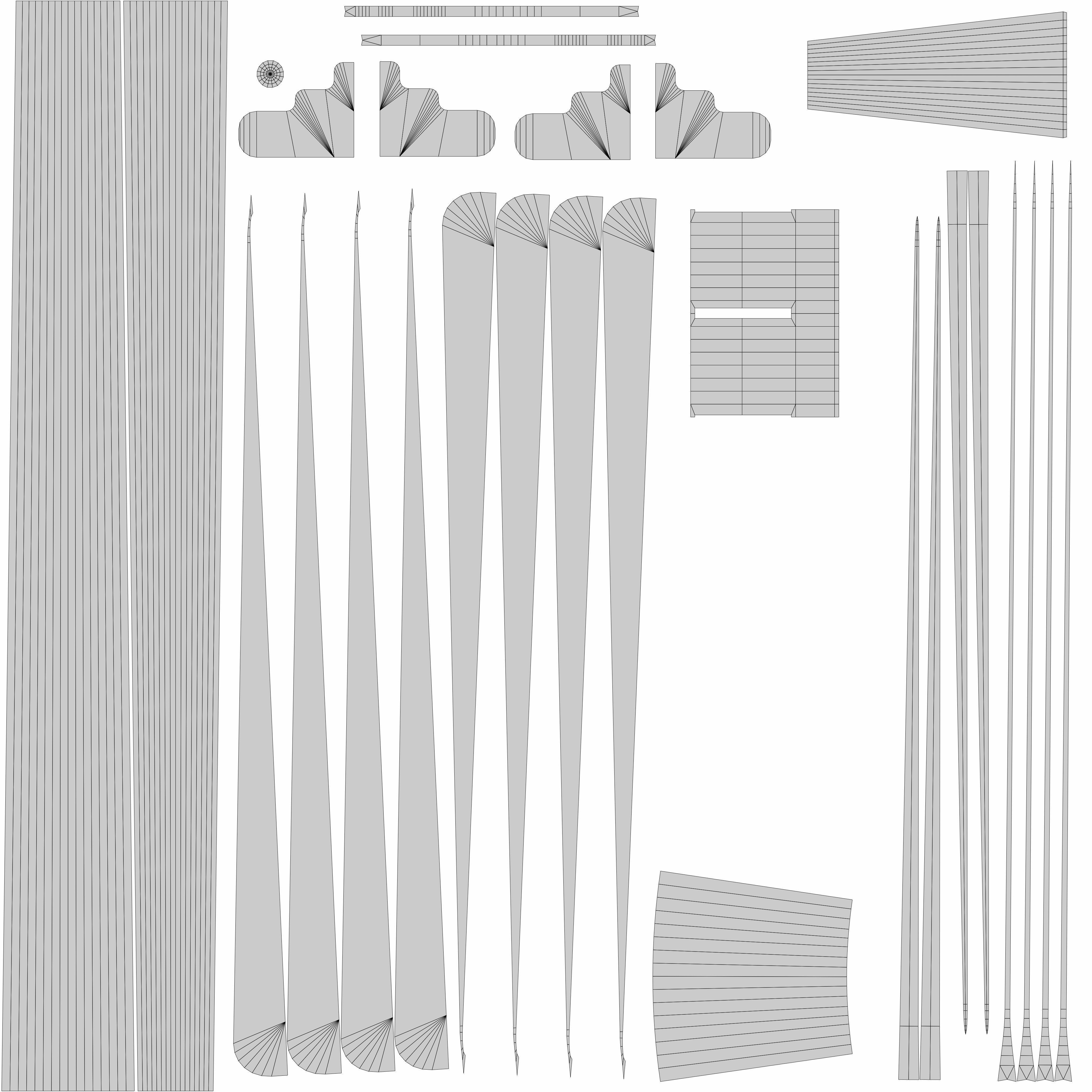 Short spear Low-poly 3D model_8