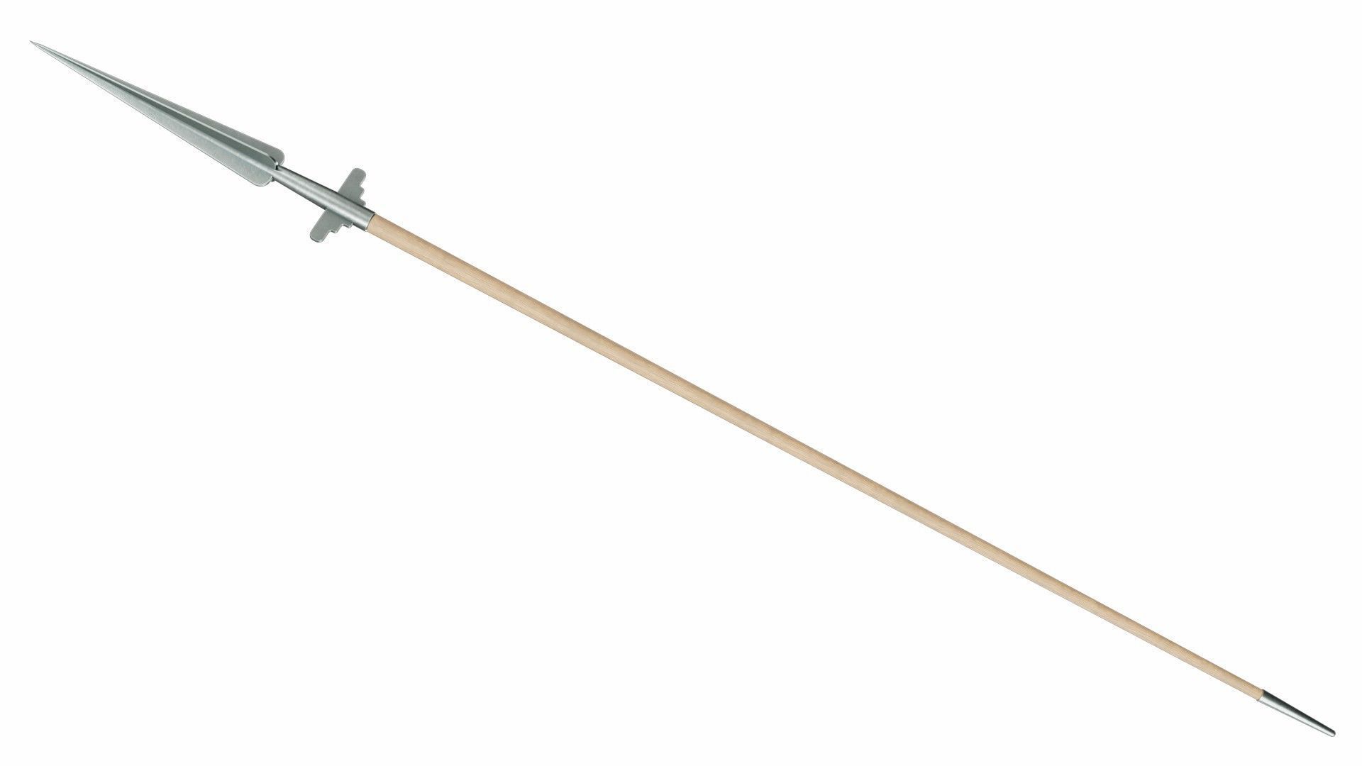 Short spear Low-poly 3D model_1